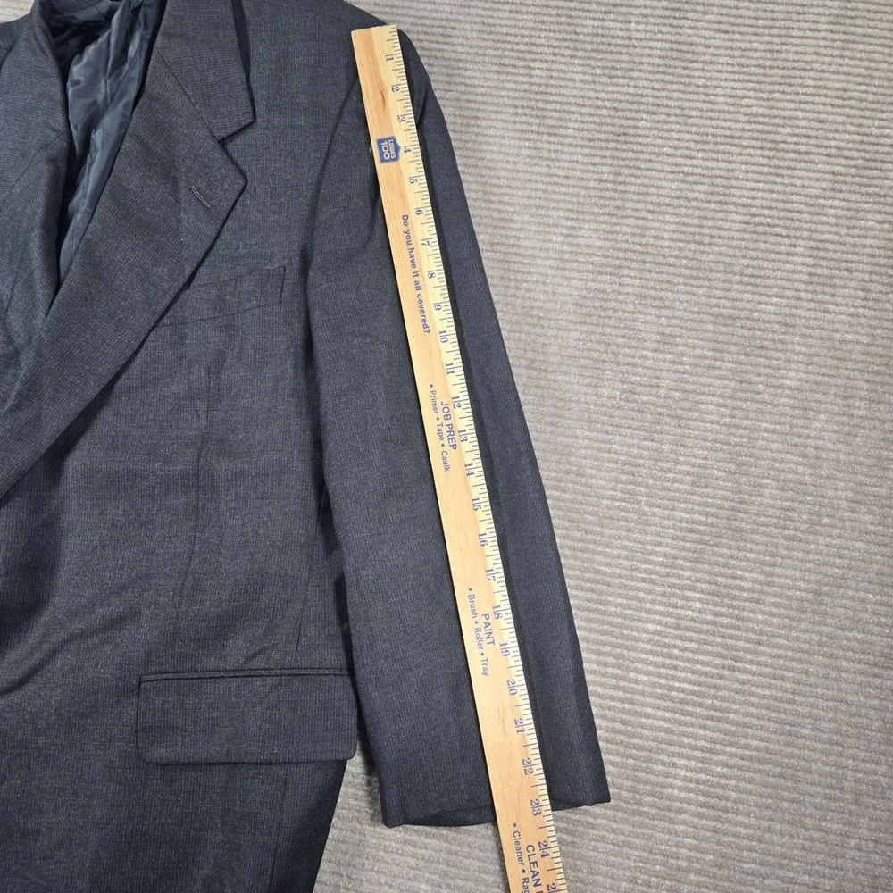 Hickey Freeman 44R Charcoal‎ Grey Micro-Pattern 100% Wool Boardroom 2-Piece Suit